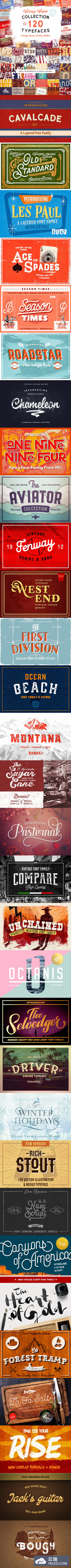 多种风格手写字体 120 in 1 • VV FONT COLLECTION