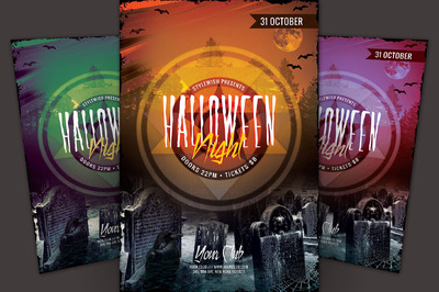 万圣节之夜传单模板 Halloween Night Flyer Template