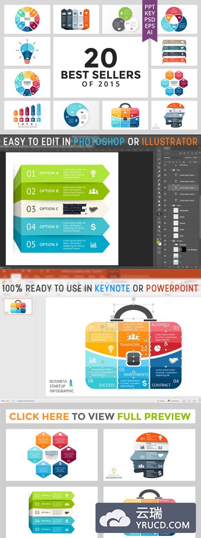数据图表PPT模板 20 Best Sellers of 2015