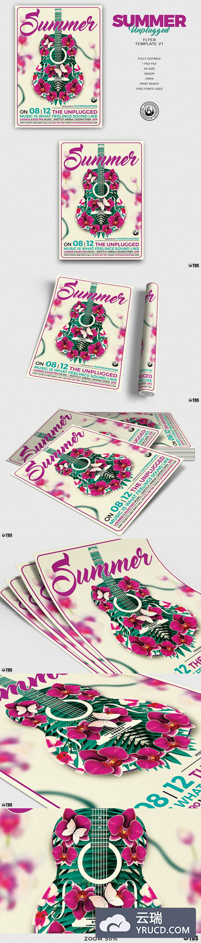 快乐的夏天海报模板 Summer Unplugged Flyer PSD V1