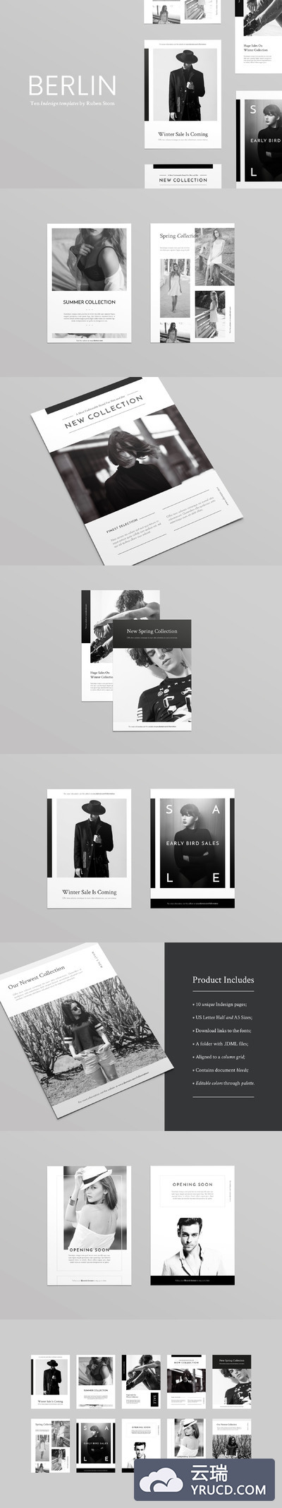 高端精美黑白海报模板 Berlin Flyer Templates