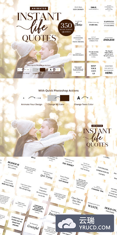 人生社交模板包 Animated Life Quotes Bundle