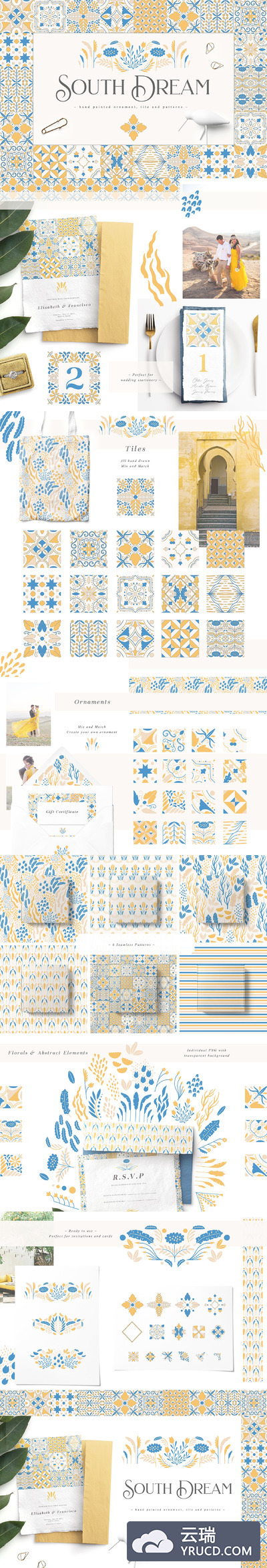 南梦手绘图案背景纹理集 South Dream Hand Painted Collection