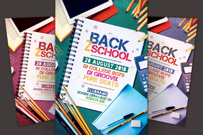 返校海报模板 Back to School Flyer Template
