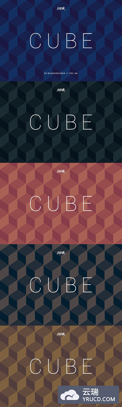 无缝几何方框背景纹理 Cube | Seamless Geometric | Vol. 06