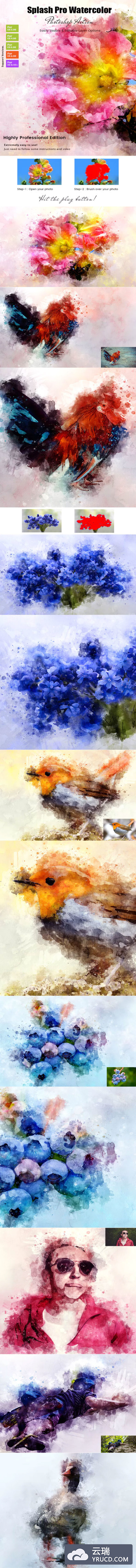 Splash Pro水彩飞溅效果动作下载