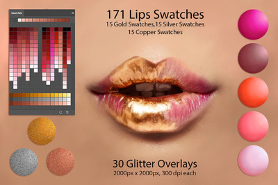 嘴唇色板调色样本 Lips Swatches for Digital Painting