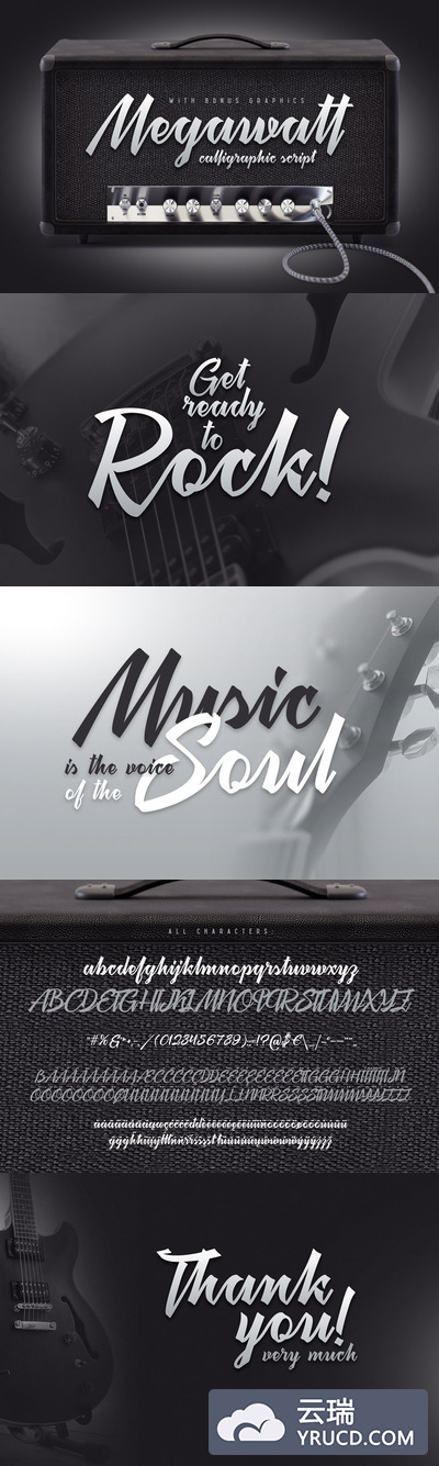 手写脚本字体样机 Megawatt script & mockup