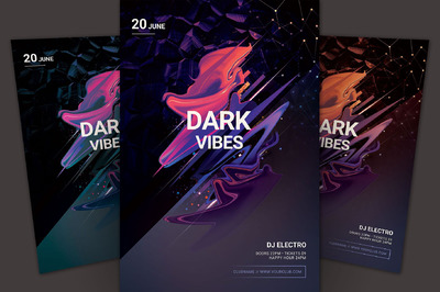 酷炫黑暗Vibes传单模板 Dark Vibes Flyer Template