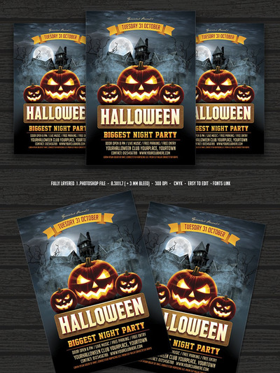 万圣节海报模板 Halloween Flyer