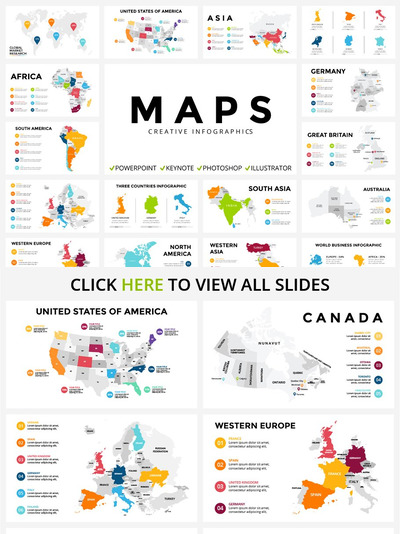 地图PPT模板 MAPS | Free Updates | Ppt Key Psd Ai