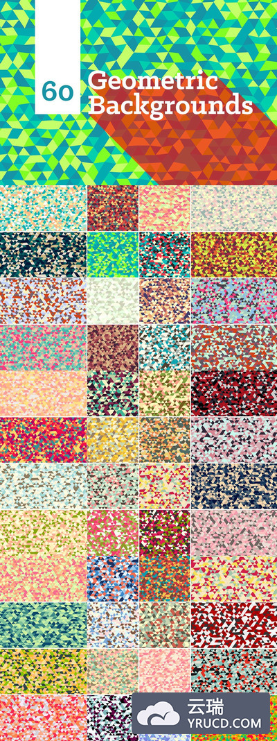 60个三角形背景纹理 60 Triangle Backgrounds