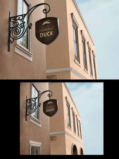 餐厅/酒吧招牌模型 Restaurant / Bar Signboard Mock-Up