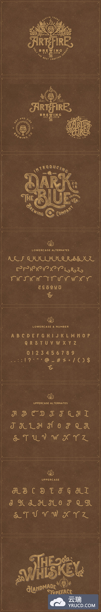 威士忌风格的粉笔肌理字体下载