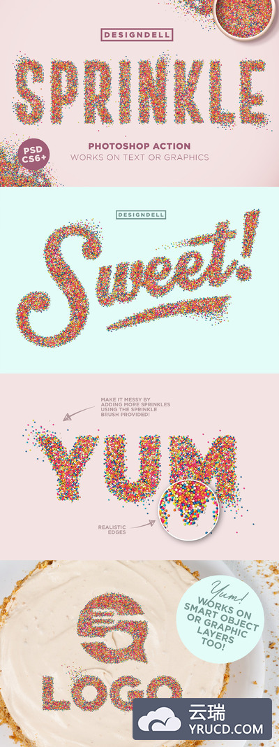 彩色喷洒颗粒ps动作 Sprinkle Photoshop Action