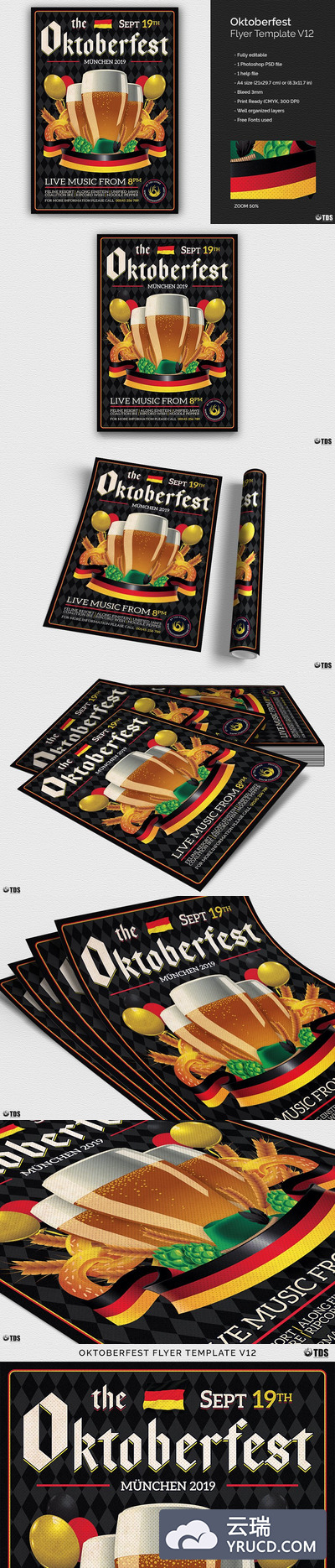 啤酒节传单PSD模板V12 Oktoberfest Flyer PSD V12