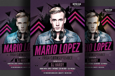 dj音乐海报模板 Guest Dj Minimal Party Flyer