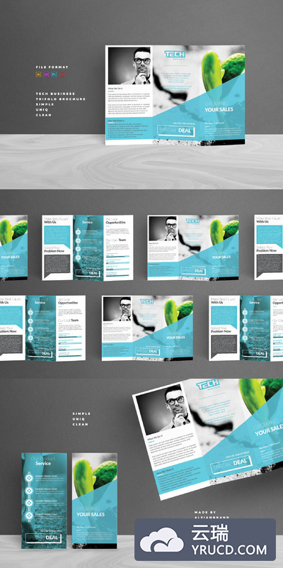 折页画册模板 Trifold Brochure