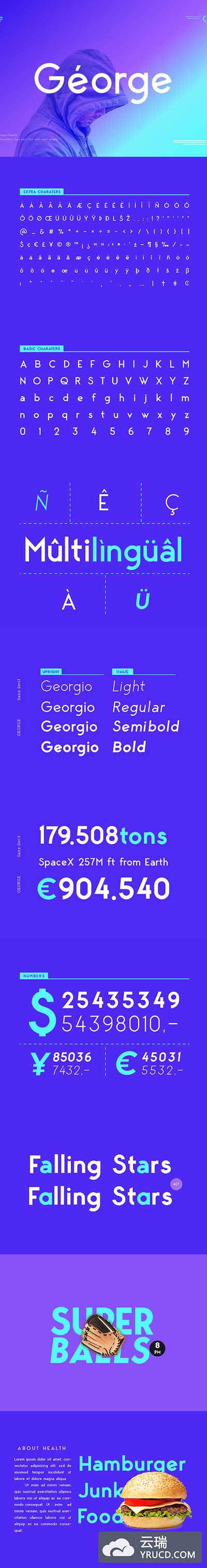 多样式的几何设计字体下载