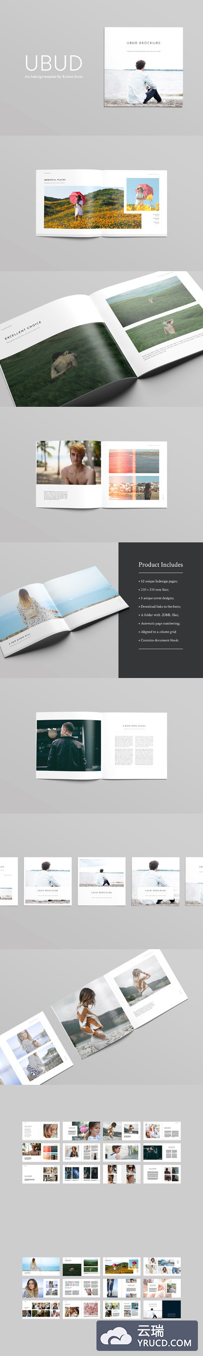 方形画册模板 Ubud Square Brochure Template