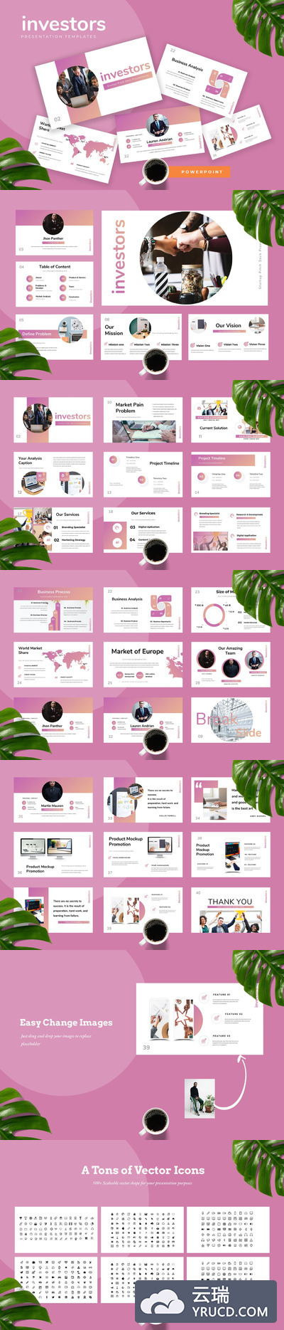 PPT | 粉色干净现代简单创意布局独特幻灯片