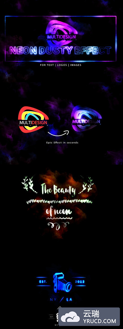 霓虹灯特效背景纹理 Neon Dusty Effect