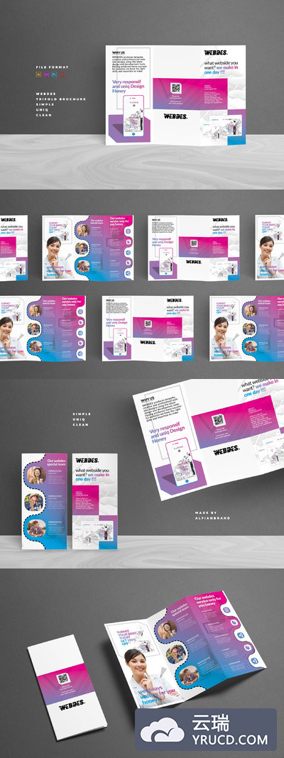 折页画册模板 Trifold Brochure