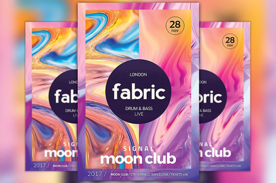 时尚电子音乐海报模板 Electro Fabric Poster and Flyer