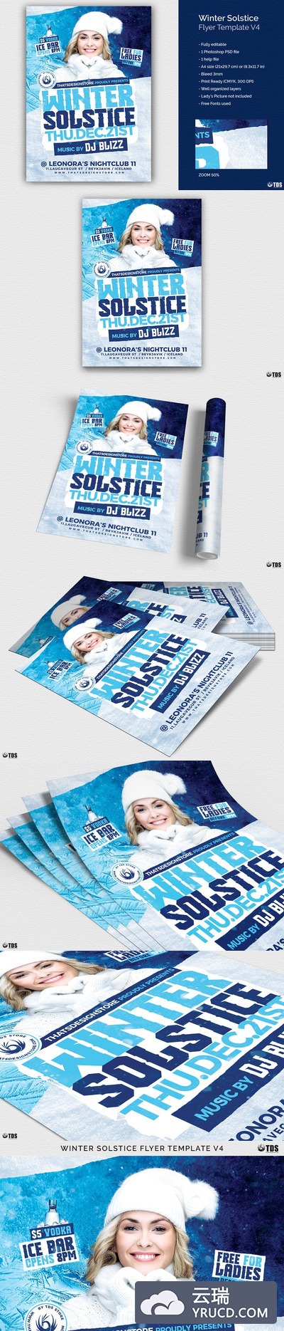 冬至传单PSD模板 V4 Winter Solstice Flyer PSD V4