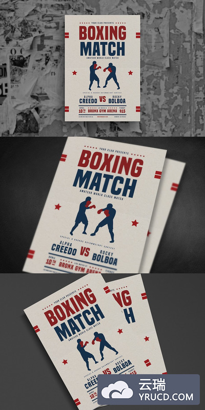 拳击比赛传单模板 Boxing Match Flyer