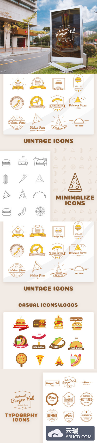 72个快餐汉堡食品图标下载