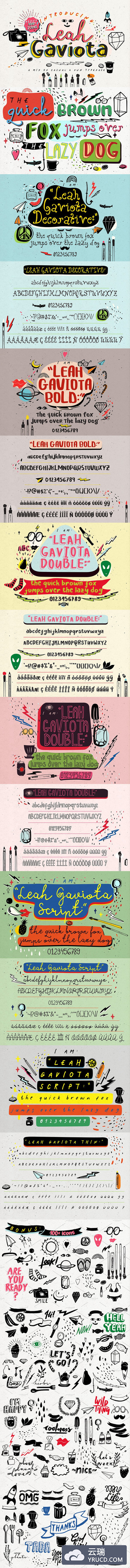 创意趣味字体 Leah Gaviota Script