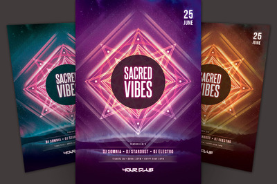 神圣的音乐传单模板 Sacred Vibes Flyer Template