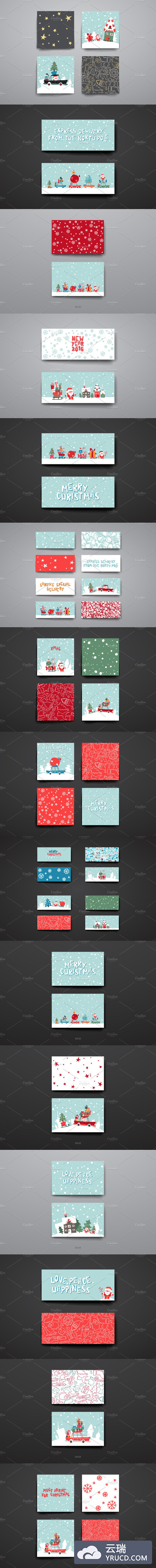 圣诞贺卡模板 Merry Christmas Card Templates