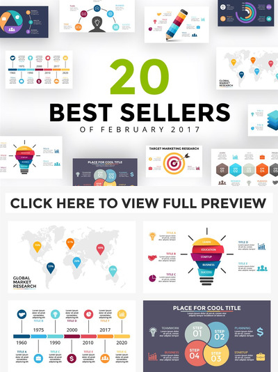 信息数据统计分析幻灯片模板 TOP 20 Slides in February 2017