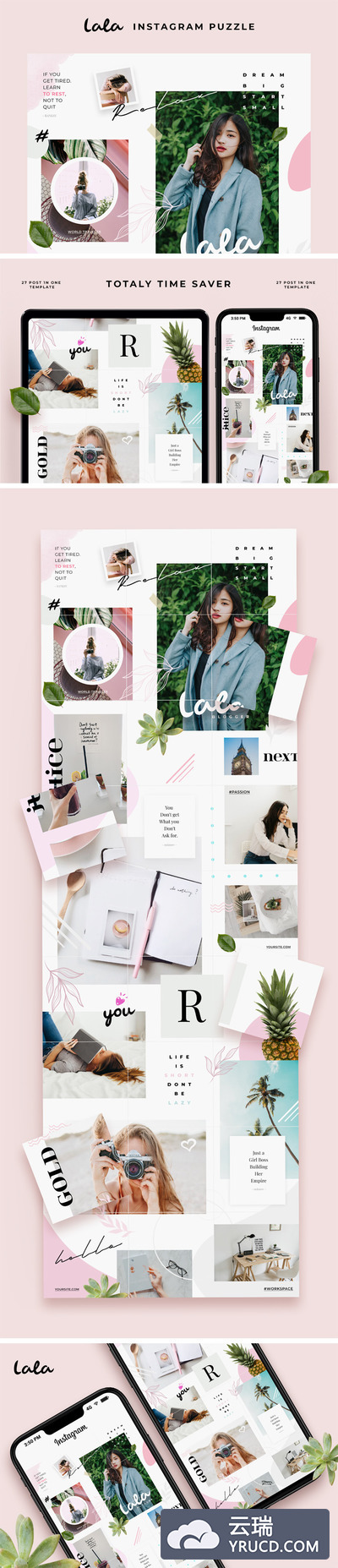 Instagram | 粉色照片板式排版社交媒体帖子