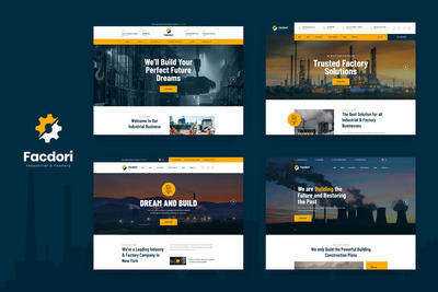 高端大气震撼的高品质工厂工业官方网站设计模板（psd）