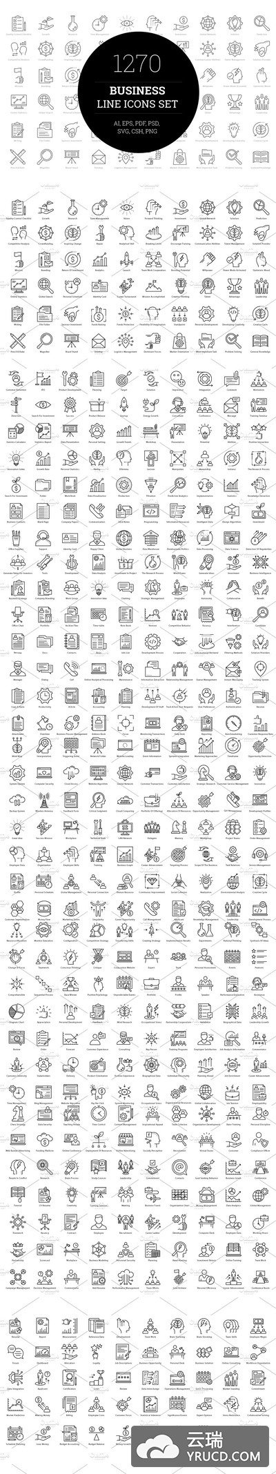 商业线型图标 1270 Business Line Icons