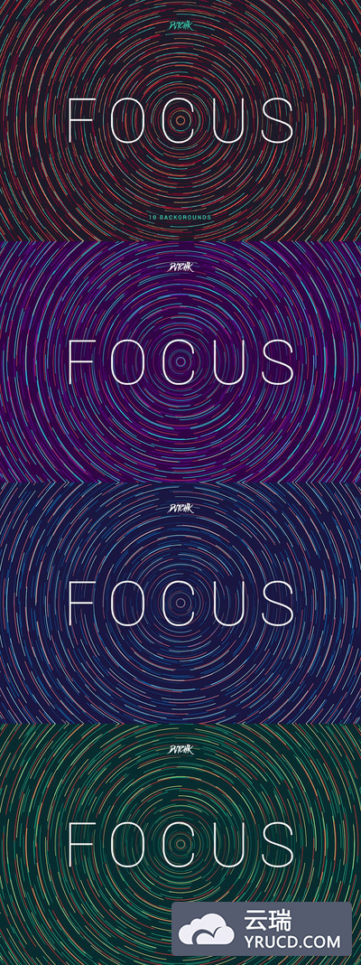 彩色螺旋线型背景 Focus | Colorful Spiral Lines Bgs