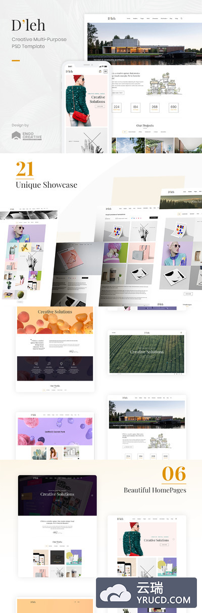 时尚的响应式网页模板下载[PSD,Sketch]
