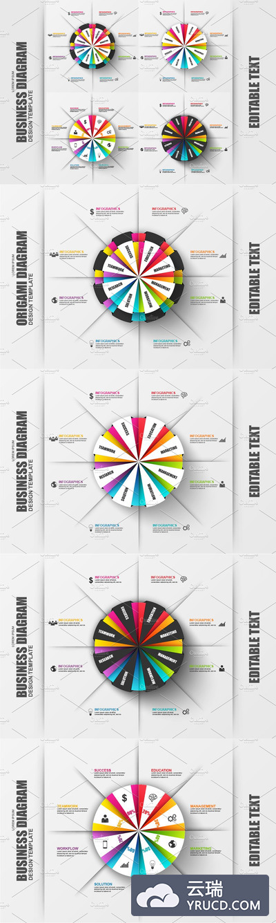3D图表信息图形 Set Of 3D Diagram Infographics