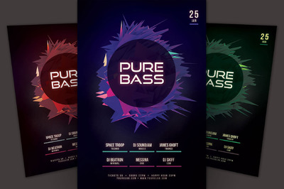 纯低音传单模板 Pure Bass Flyer Template