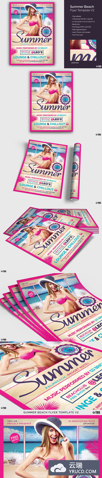 夏季沙滩传单PSD V2 Summer Beach Flyer PSD V2