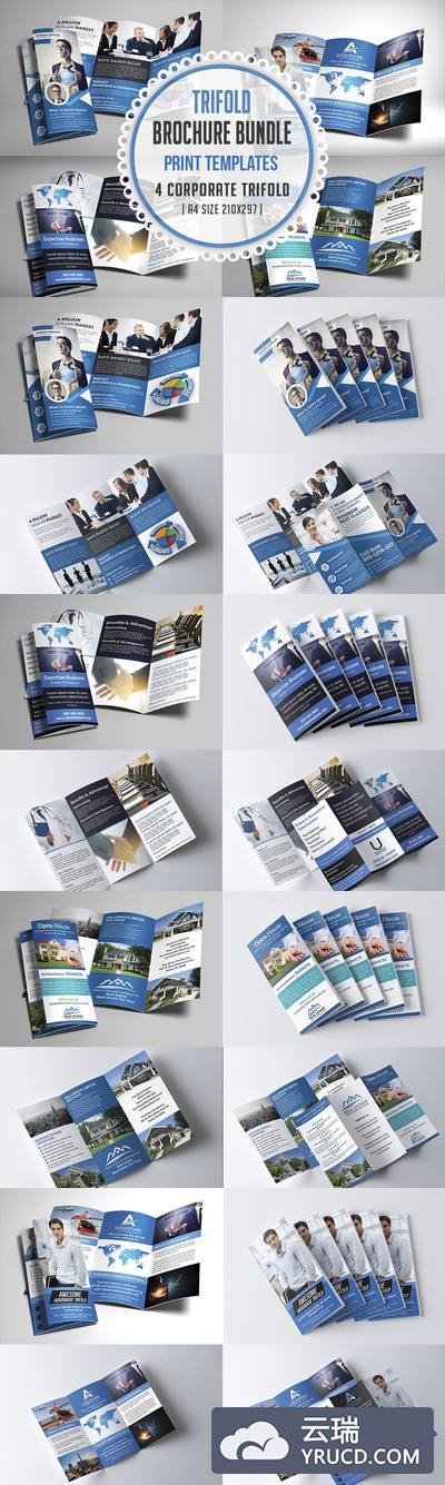 三折页画册模板 Trifold Bundle