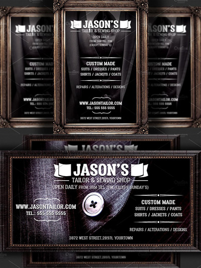 裁缝店服装海报模板 Tailor Shop Flyer Template