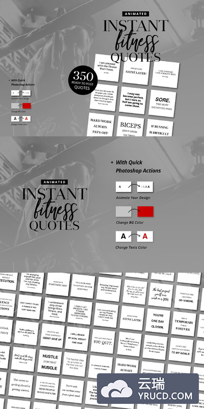 健身标语模板 Animated Instant Fitness Quotes