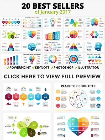 信息图表插图模板 Top 20 Infographics Of January 2017