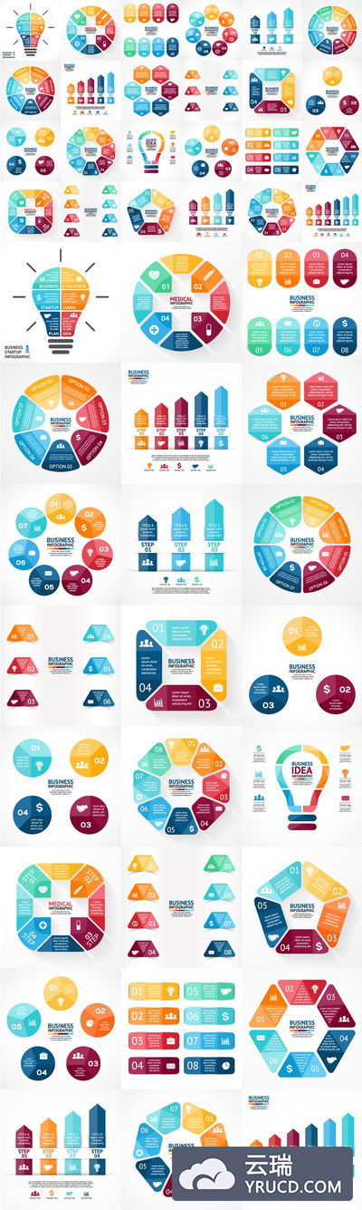 统计信息图表模板 PSD, EPS, AI Infographics