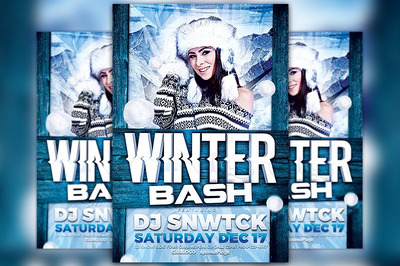 冬季派对海报模板4 Winter Party Flyer Template Vol. 4