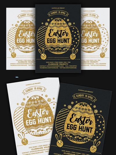 复活节鸡蛋传单 Easter Egg Hunt Flyer